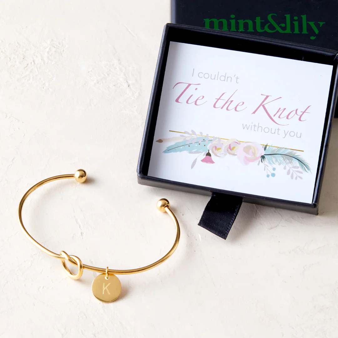 Personalized Tie the Knot Bracelet • Bridesmaid Gift Bracelet - Image 22
