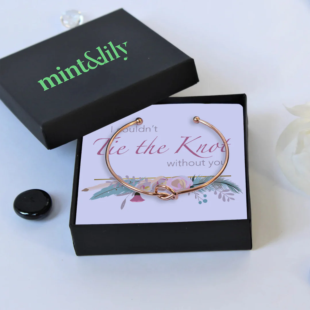 Personalized Tie the Knot Bracelet • Bridesmaid Gift Bracelet - Image 6