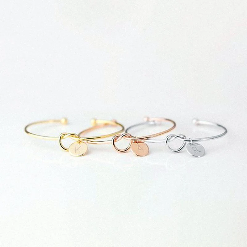 Personalized Tie the Knot Bracelet • Bridesmaid Gift Bracelet - Image 9