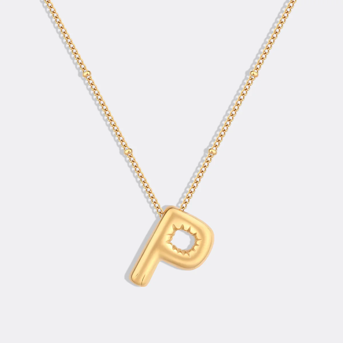 Balloon Initial Necklace with Satellite Chain - Image 23
