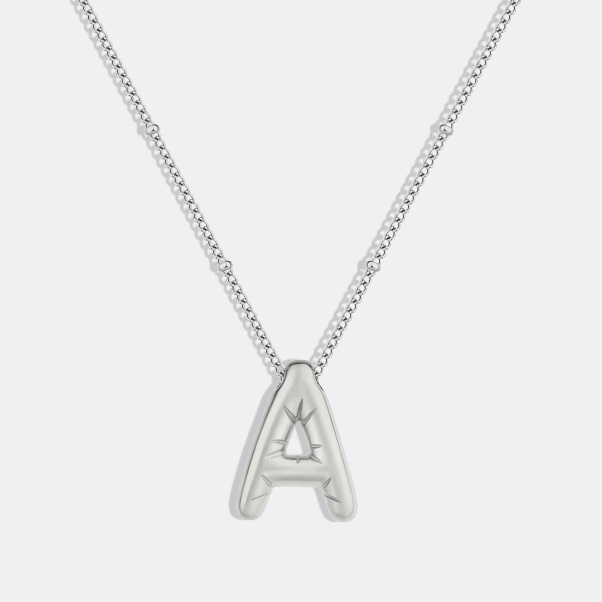 Balloon Initial Necklace with Satellite Chain - Image 34