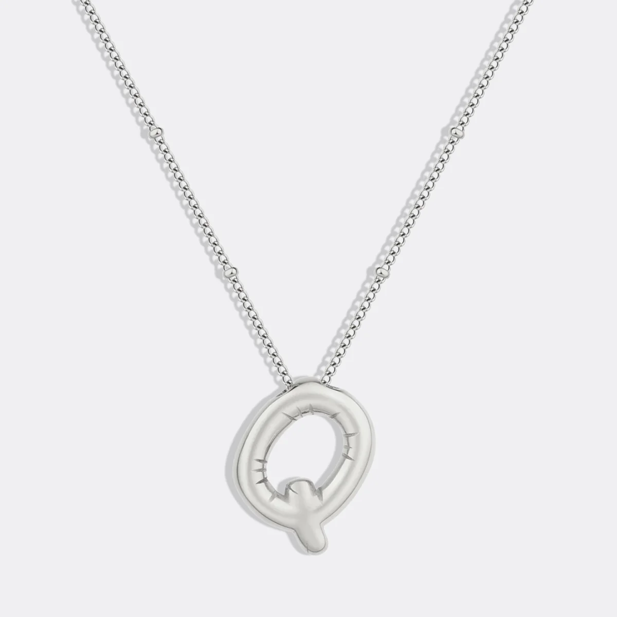 Balloon Initial Necklace with Satellite Chain - Image 44