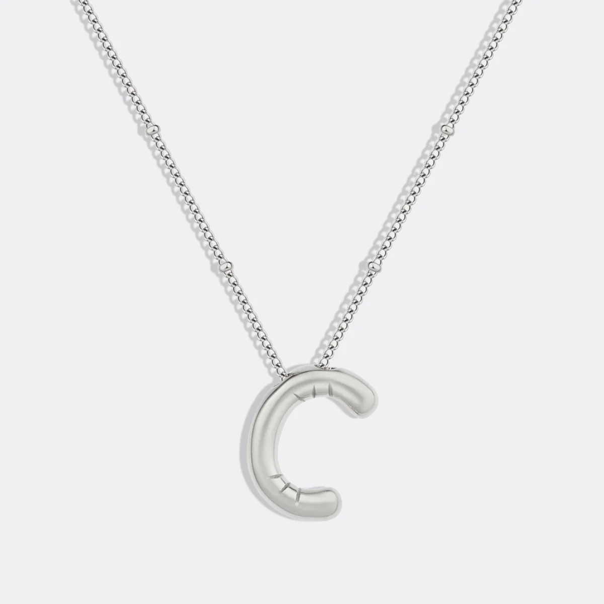 Balloon Initial Necklace with Satellite Chain - Image 58
