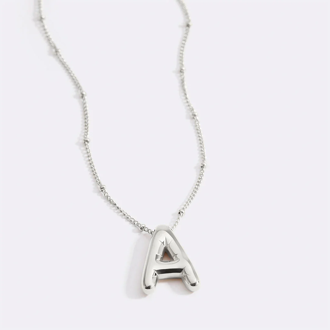 Balloon Initial Necklace with Satellite Chain - Image 60
