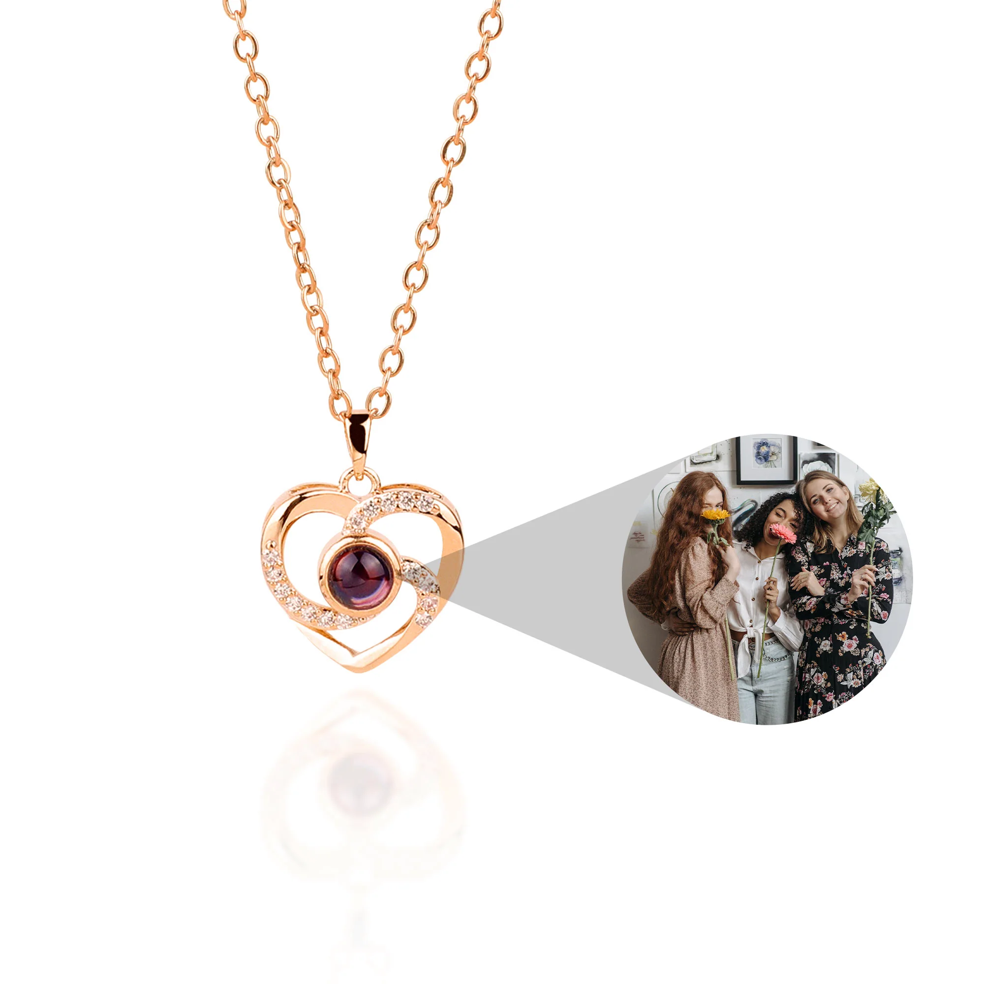 Center of My Heart Pave Photo Necklace - Image 6