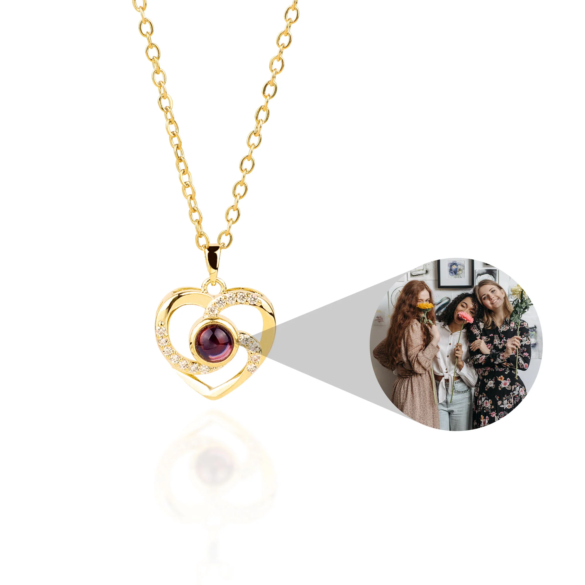 Center of My Heart Pave Photo Necklace - Image 7