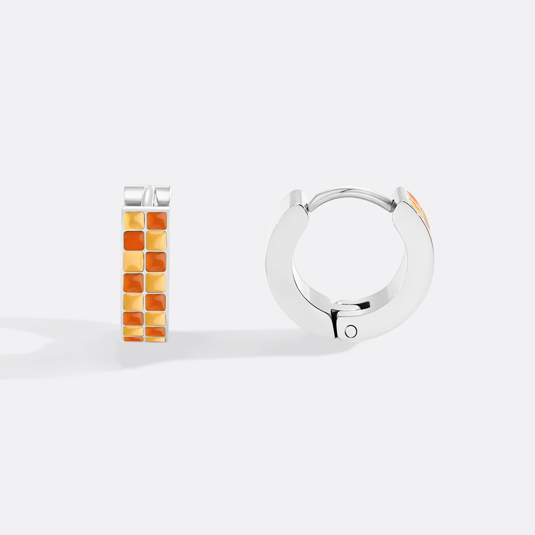 Checkered Hoop Earrings - Image 15