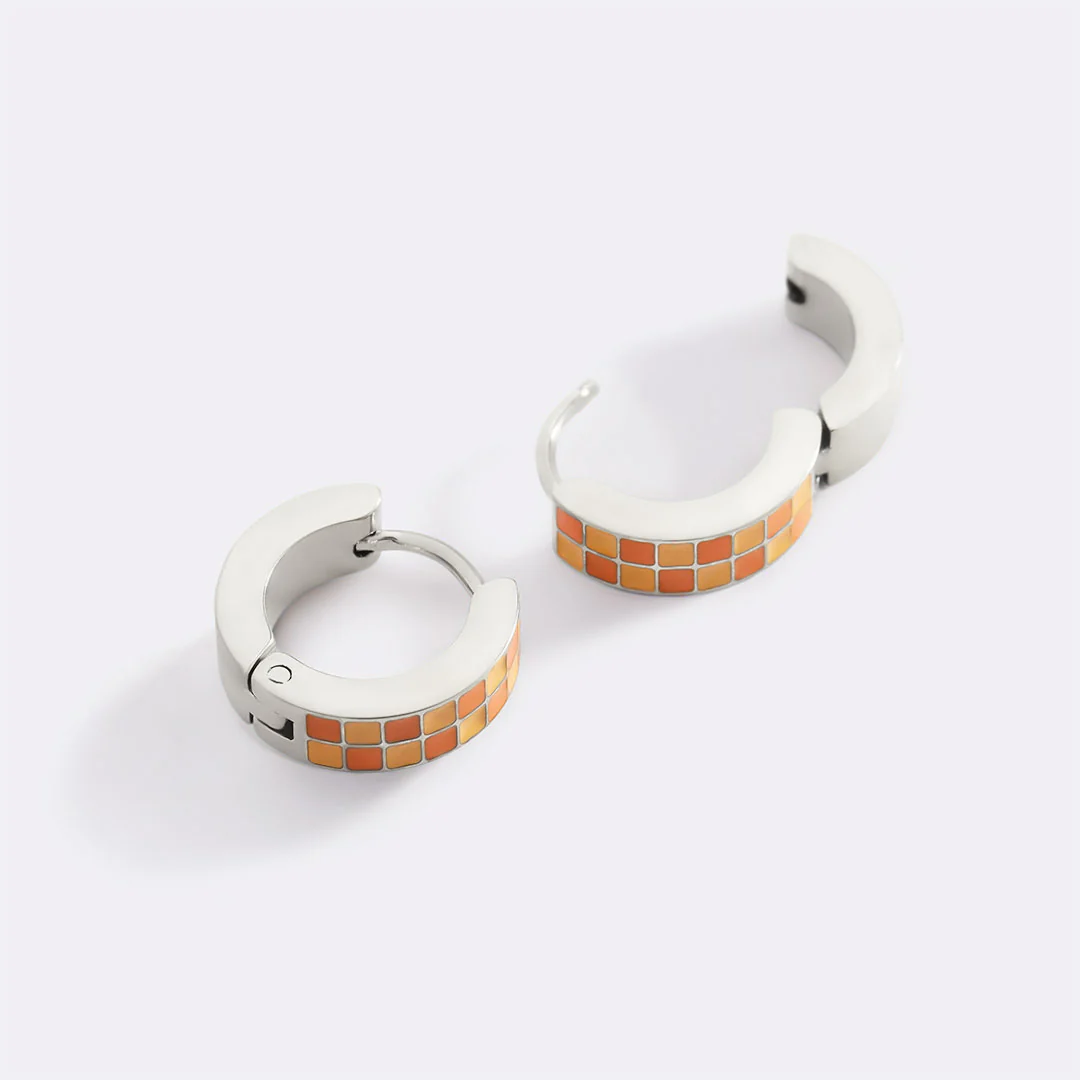 Checkered Hoop Earrings - Image 22