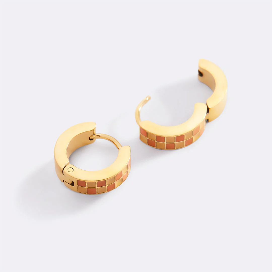 Checkered Hoop Earrings - Image 23