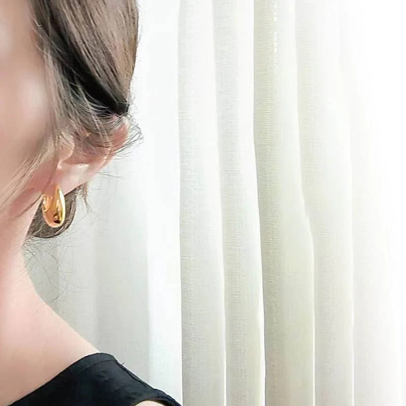 Chunky Round Dome Huggie Earrings - Image 6