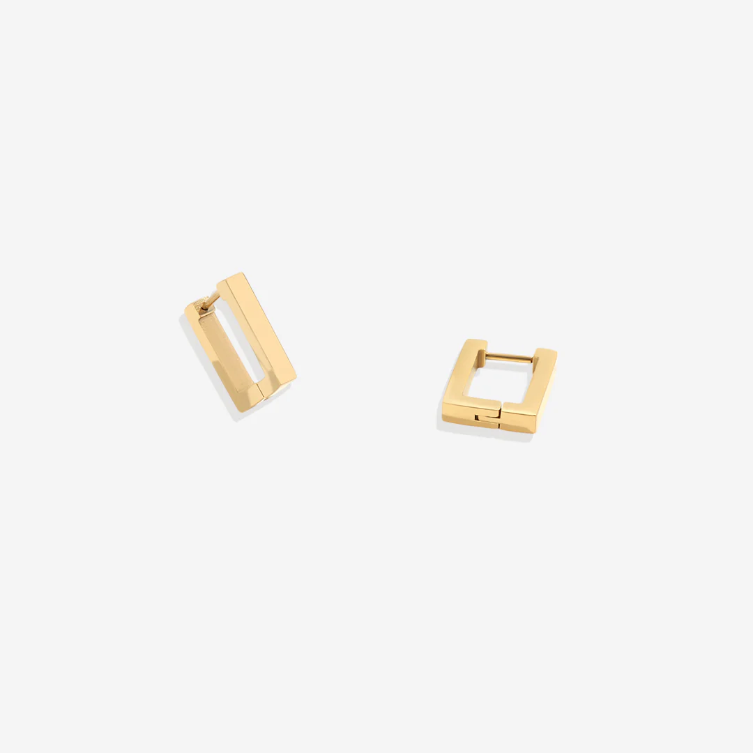 Chunky Square Huggie Earrings - Image 11