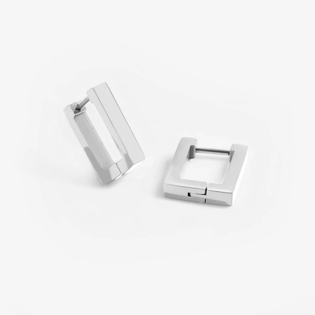 Chunky Square Huggie Earrings - Image 15