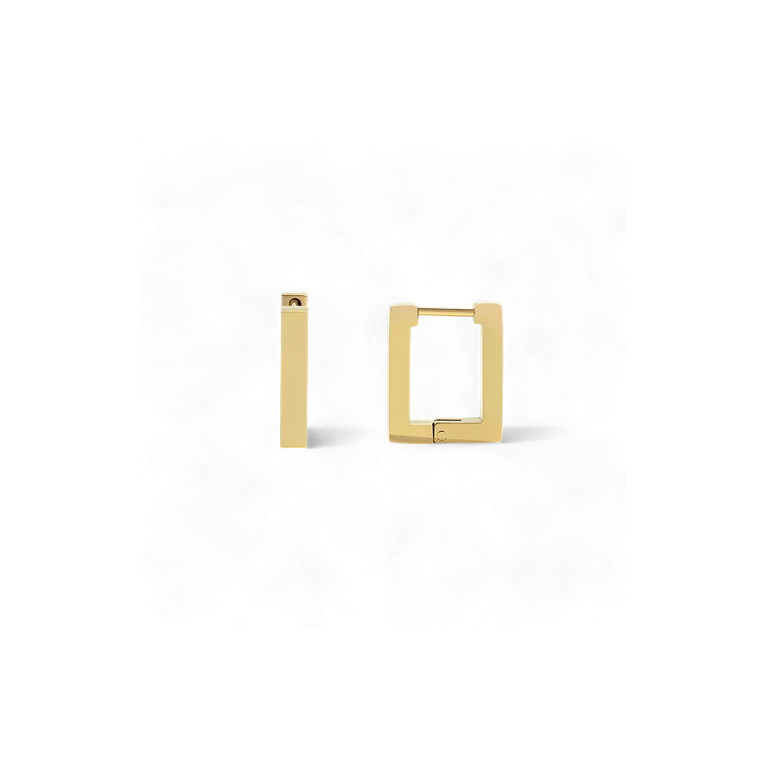 Chunky Square Huggie Earrings - Image 2