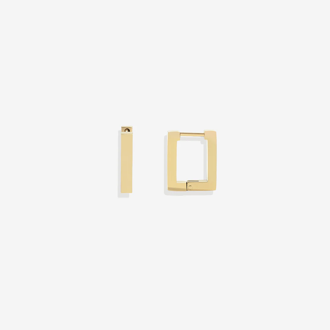 Chunky Square Huggie Earrings - Image 3