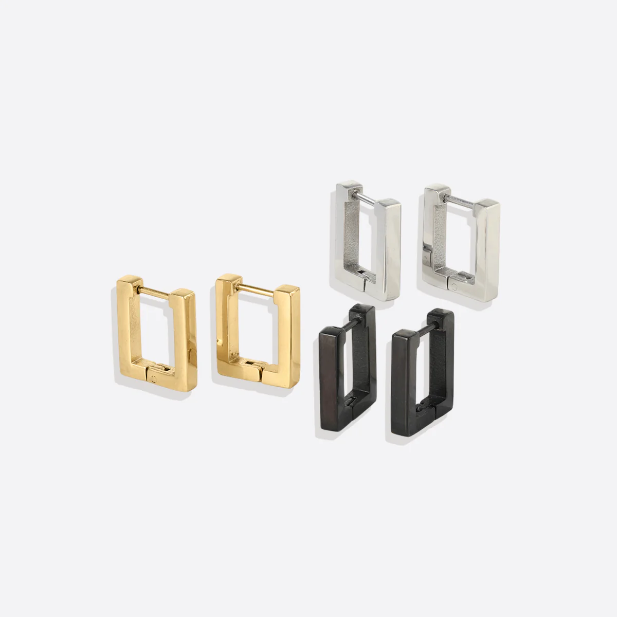 Chunky Square Huggie Earrings - Image 5