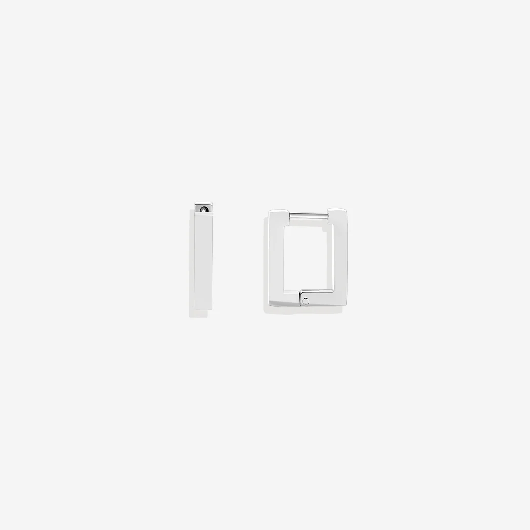 Chunky Square Huggie Earrings - Image 7