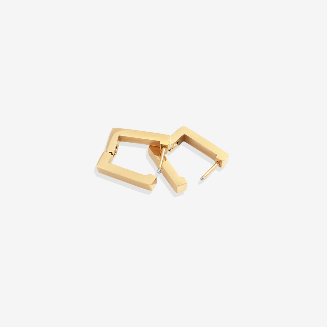 Chunky Square Huggie Earrings - Image 9