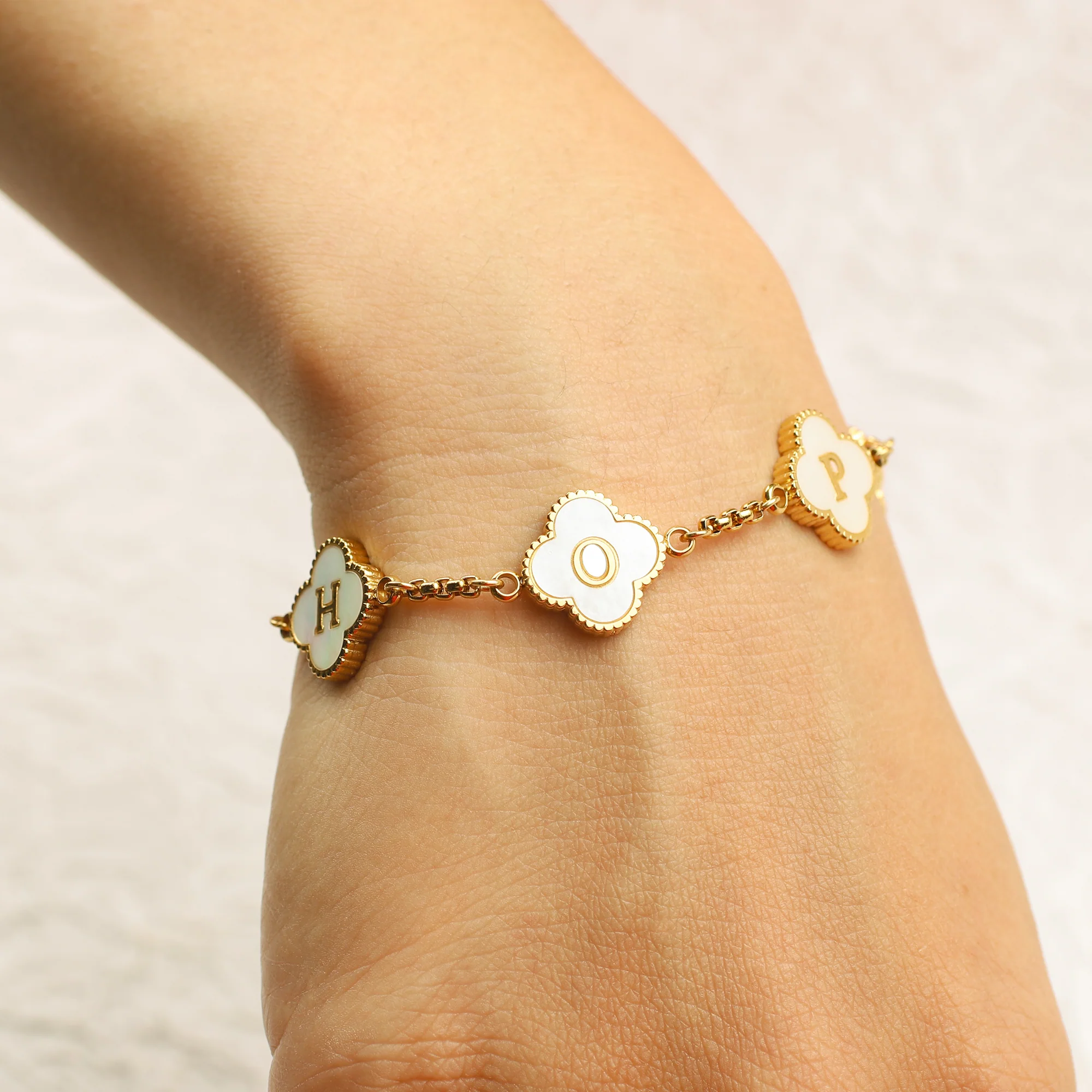 Clover Custom Name Bracelet - Image 2