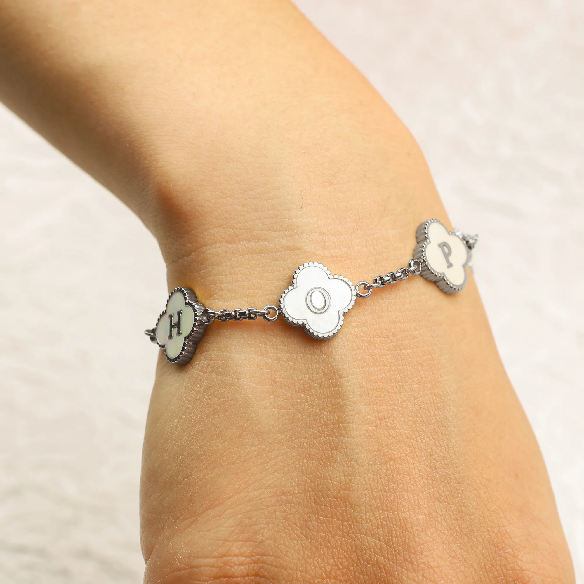 Clover Custom Name Bracelet - Image 3