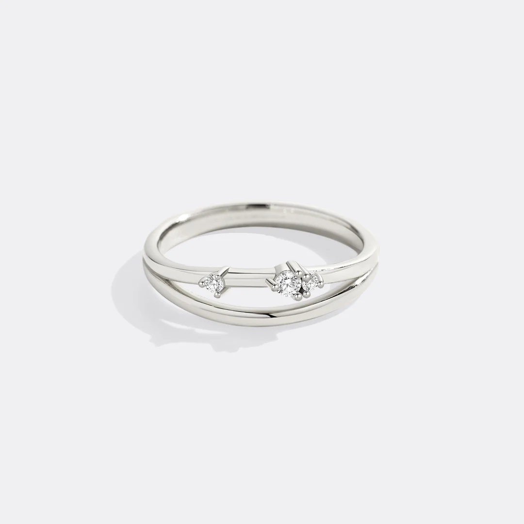 Crescent Moon Diamond Ring - Image 15