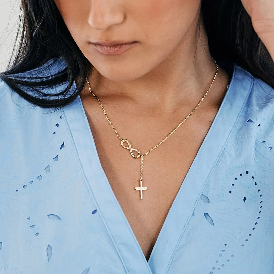 Infinity Cross Pendant Necklace - Image 5