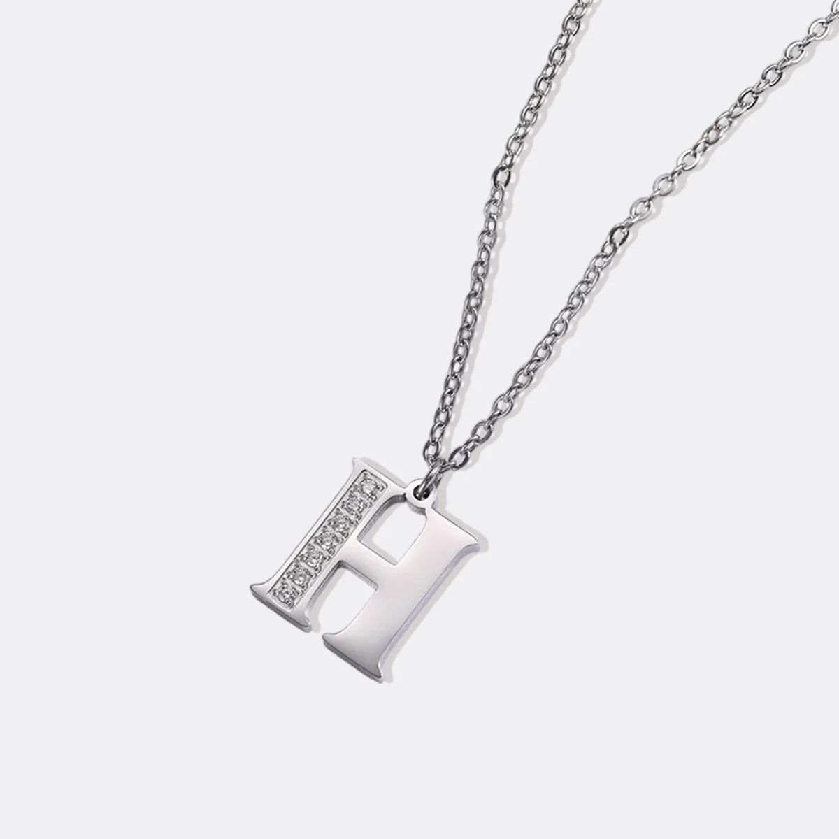 Crystal Accent Letter Satellite Necklace - Image 108