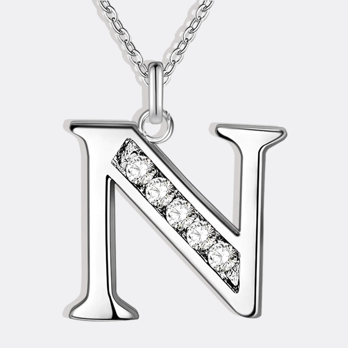 Crystal Accent Letter Satellite Necklace - Image 119