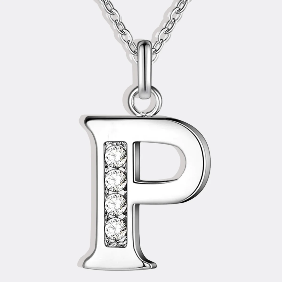 Crystal Accent Letter Satellite Necklace - Image 123