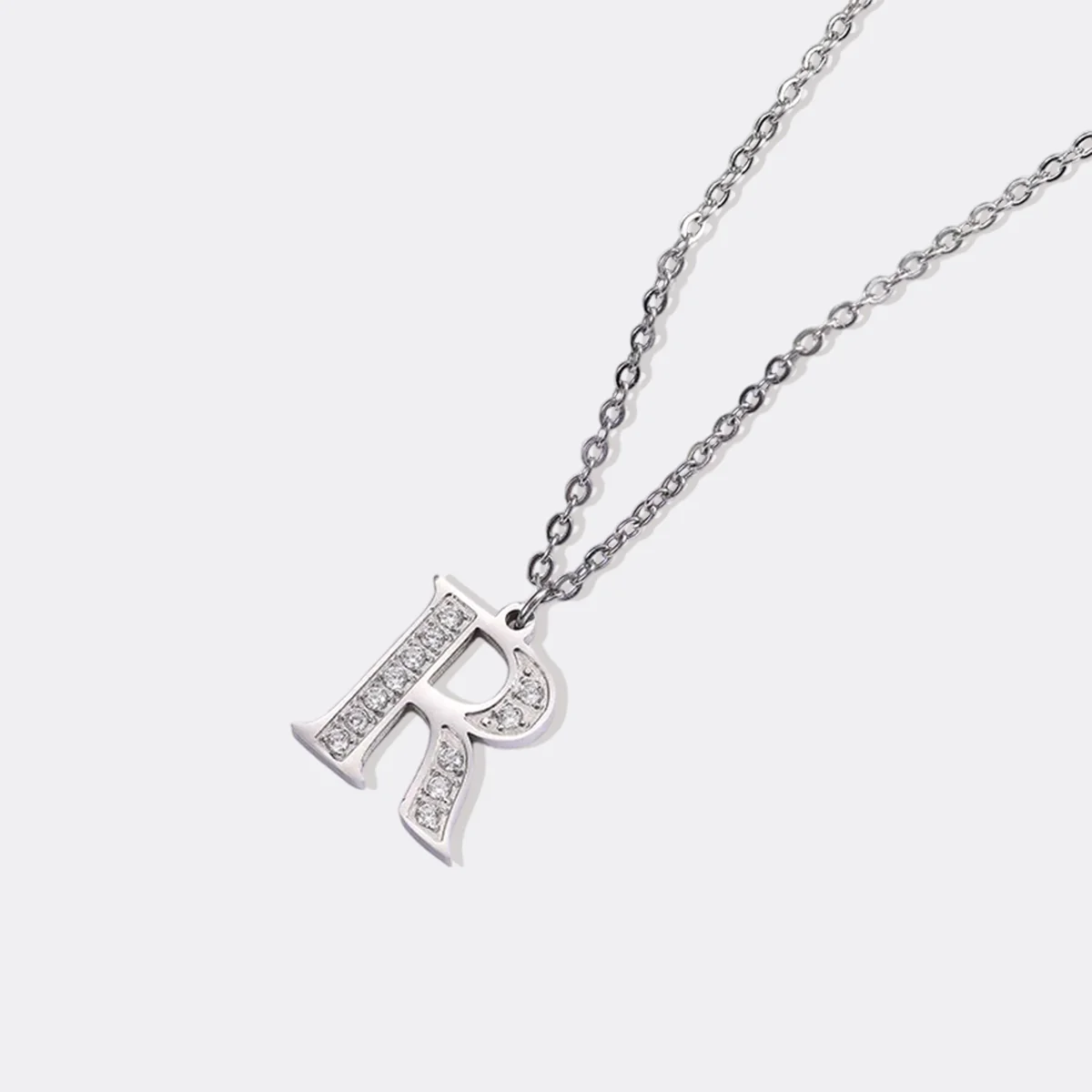 Crystal Accent Letter Satellite Necklace - Image 128