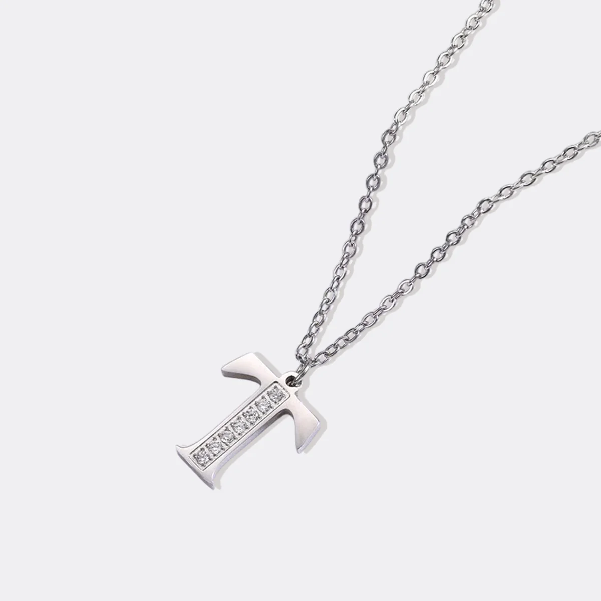Crystal Accent Letter Satellite Necklace - Image 131