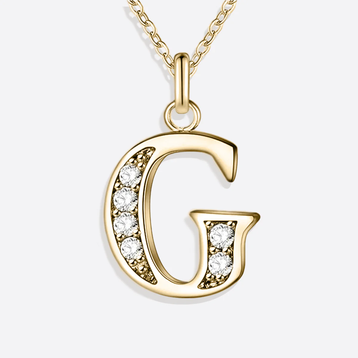 Crystal Accent Letter Satellite Necklace - Image 157