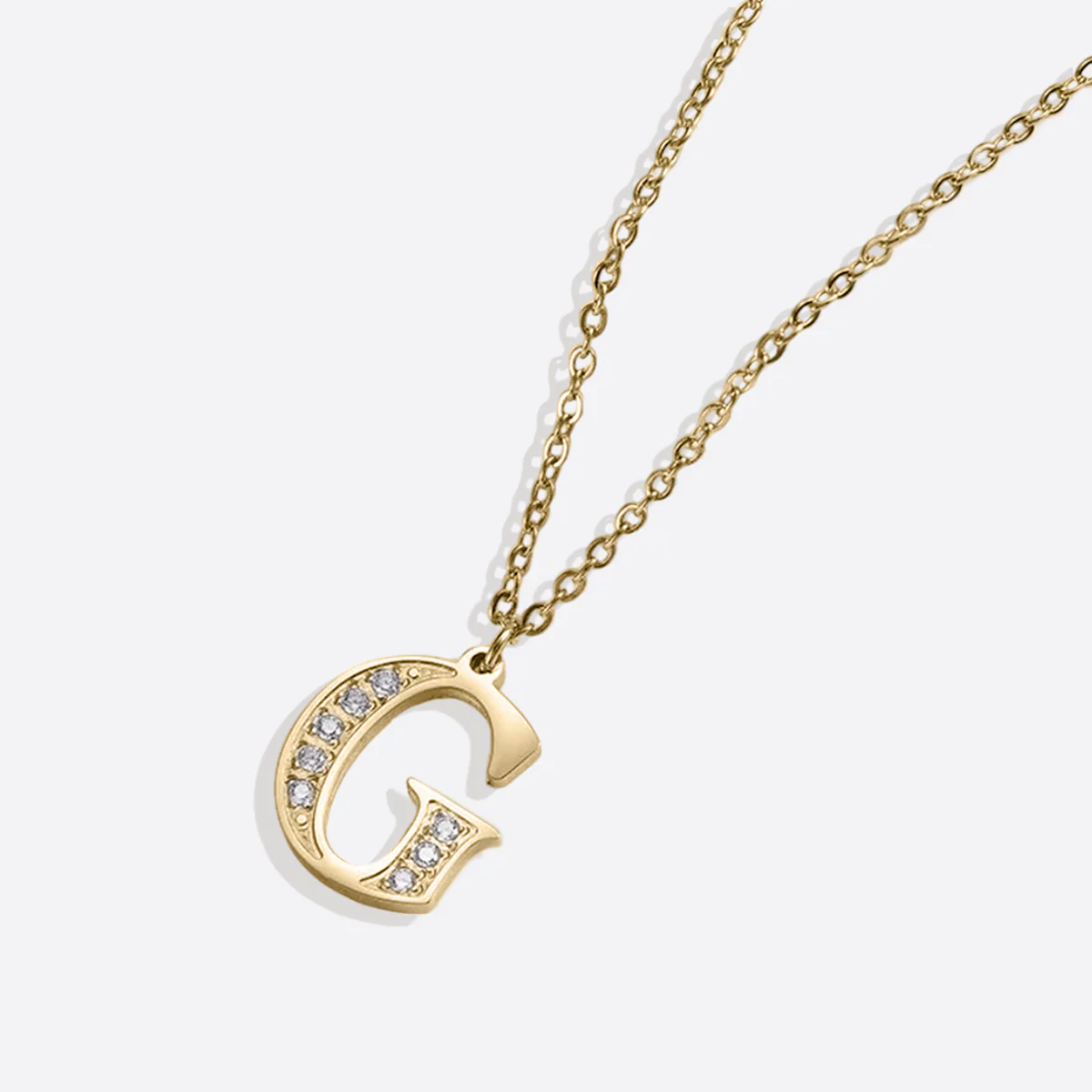 Crystal Accent Letter Satellite Necklace - Image 158