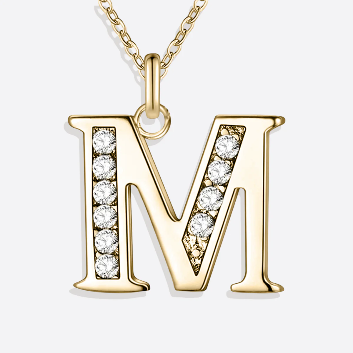 Crystal Accent Letter Satellite Necklace - Image 169