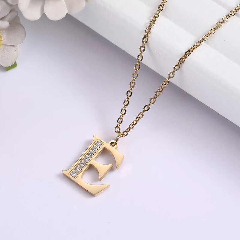 Crystal Accent Letter Satellite Necklace - Image 18