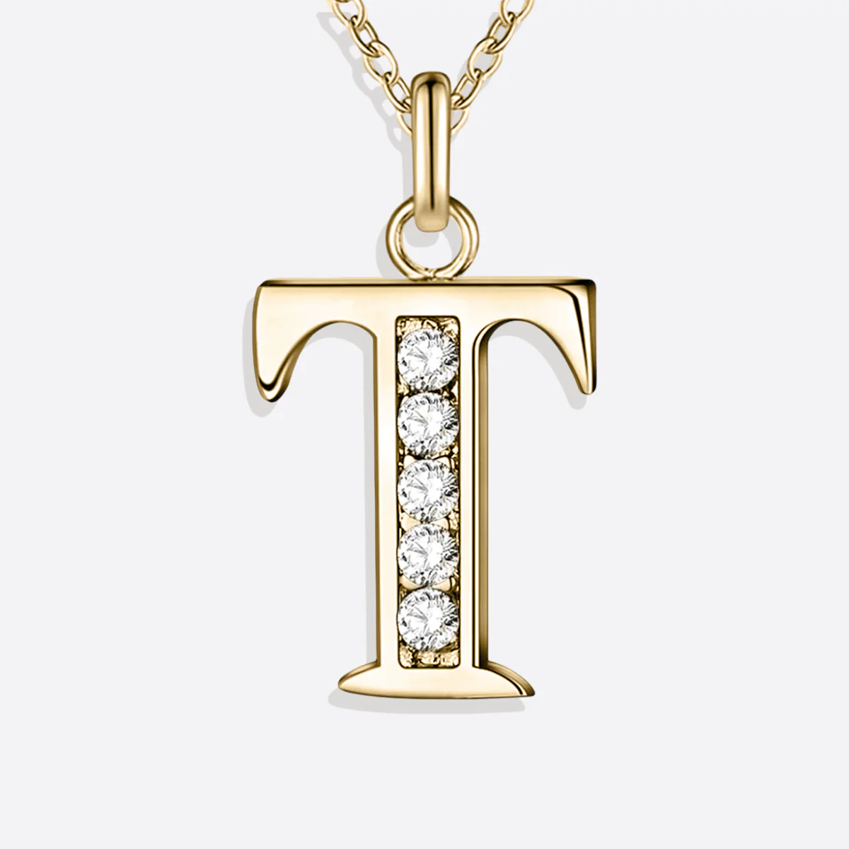 Crystal Accent Letter Satellite Necklace - Image 182