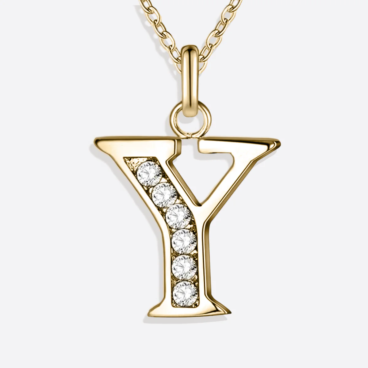 Crystal Accent Letter Satellite Necklace - Image 192