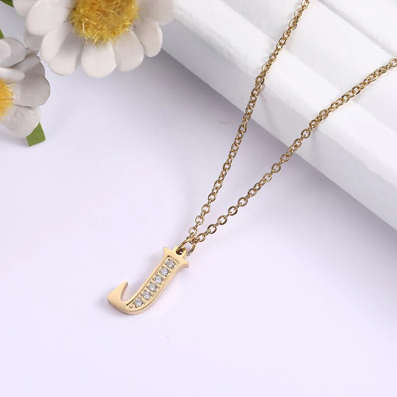 Crystal Accent Letter Satellite Necklace - Image 28
