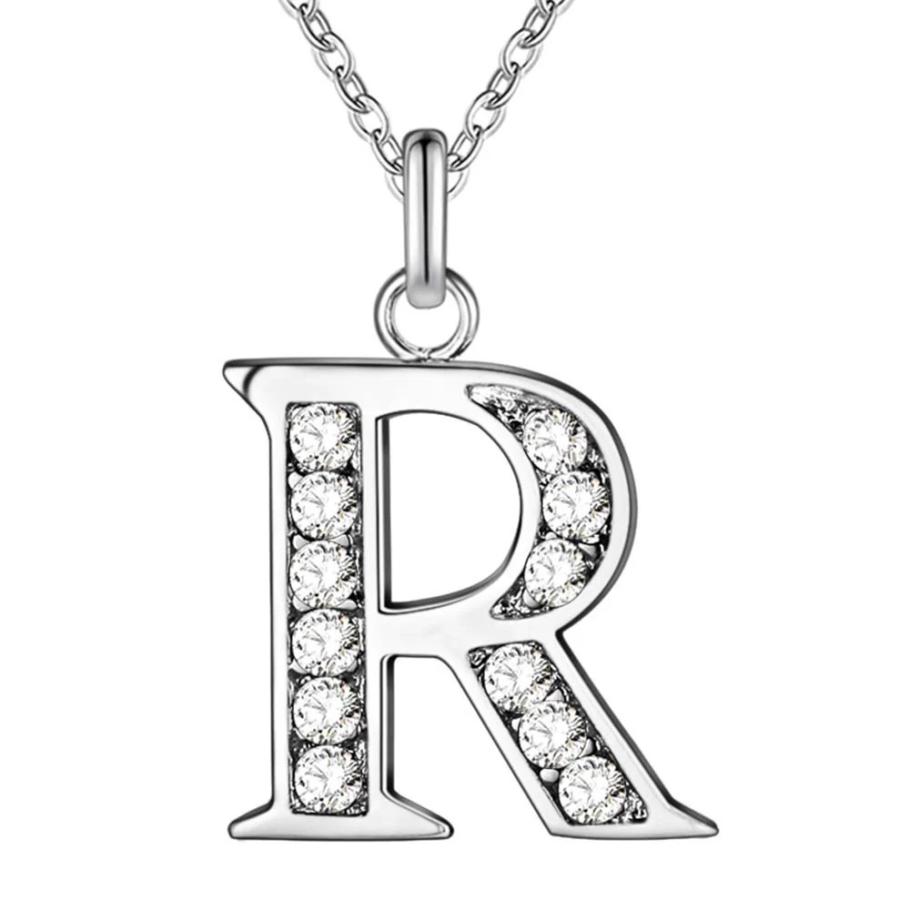 Crystal Accent Letter Satellite Necklace - Image 43