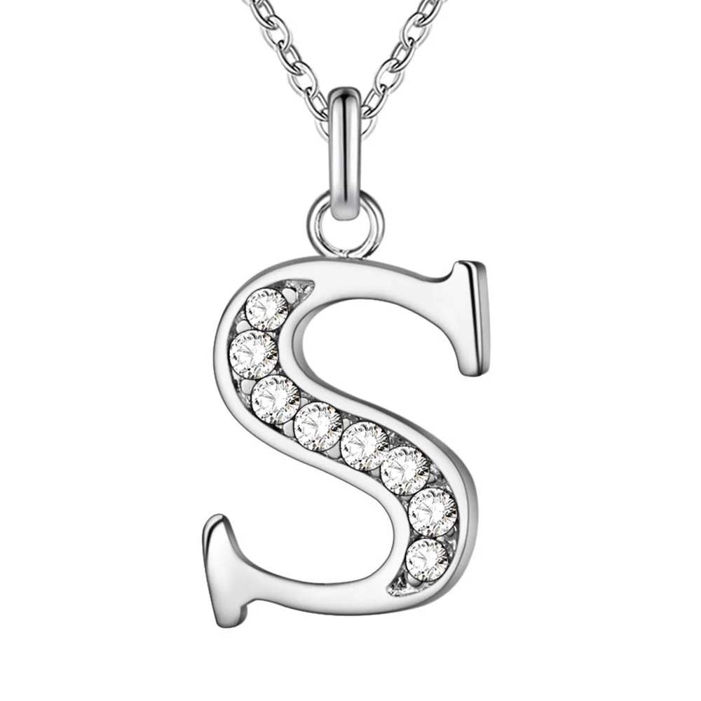 Crystal Accent Letter Satellite Necklace - Image 45