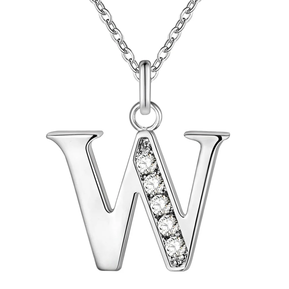 Crystal Accent Letter Satellite Necklace - Image 53