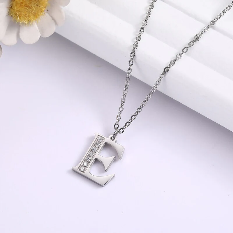 Crystal Accent Letter Satellite Necklace - Image 67