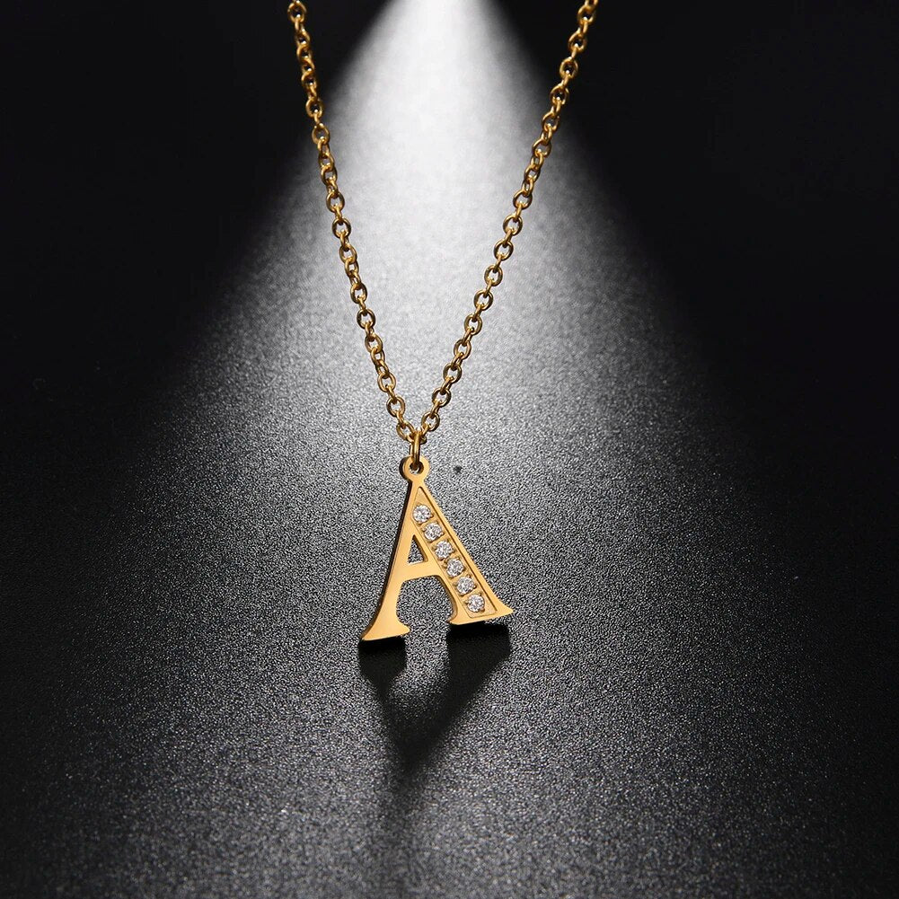Crystal Accent Letter Satellite Necklace - Image 8
