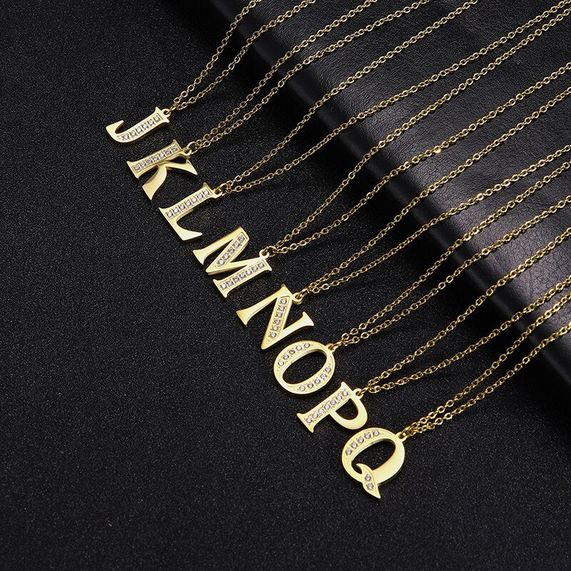 Crystal Accent Letter Satellite Necklace - Image 9