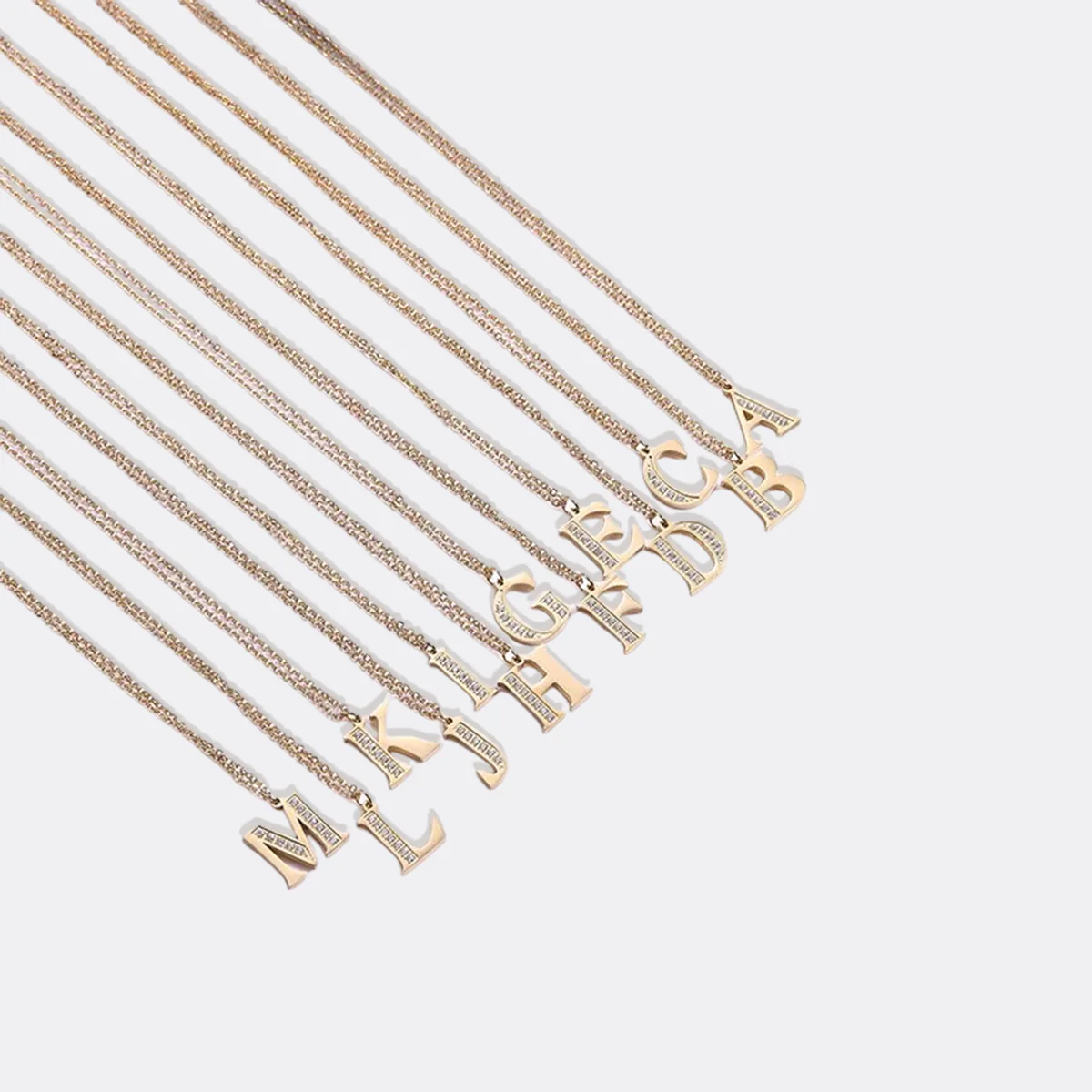Crystal Accent Letter Satellite Necklace - Image 92