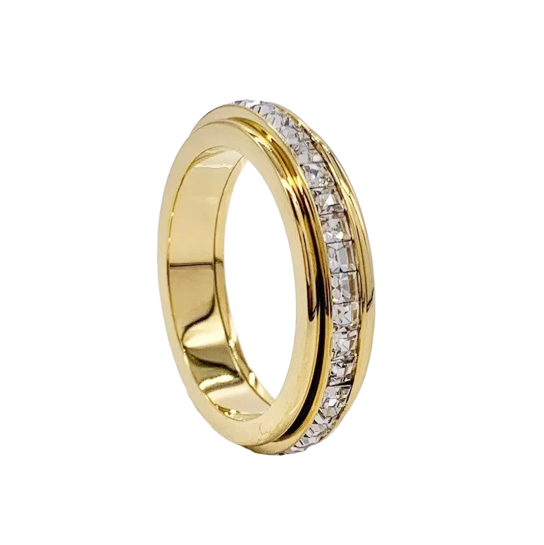 Crystal Statement Spinning Fidget Ring - Image 7
