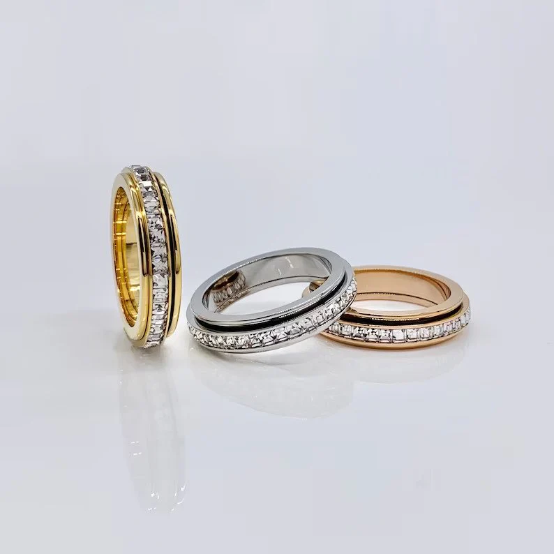 Crystal Statement Spinning Fidget Ring - Image 9