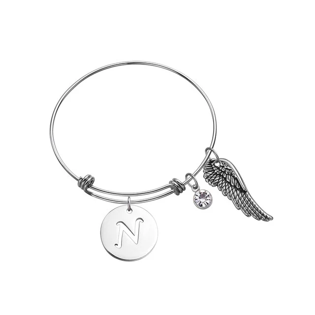 Custom Initial Guardian Angel's Wing Bracelet - Image 20