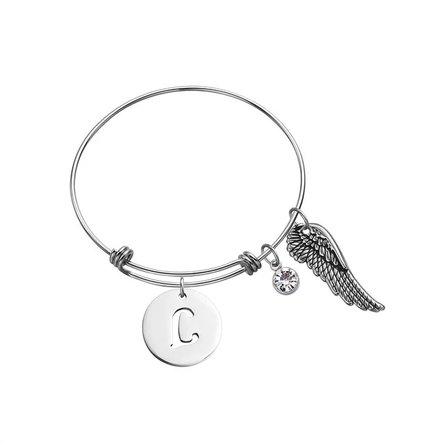 Custom Initial Guardian Angel's Wing Bracelet - Image 23