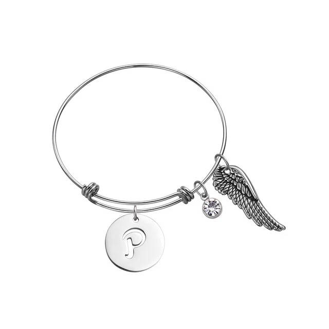 Custom Initial Guardian Angel's Wing Bracelet - Image 27