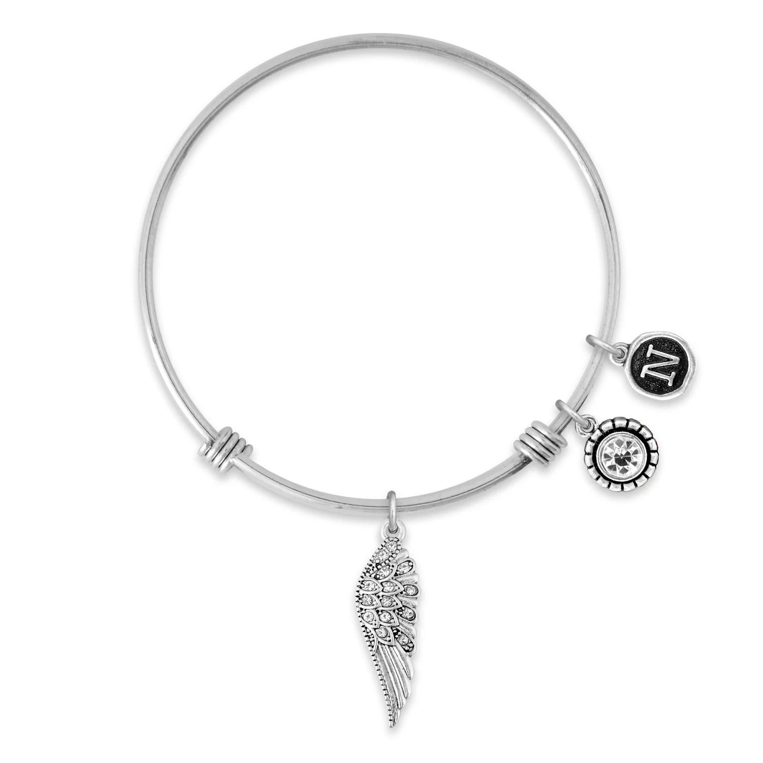 Custom Initial Guardian Angel's Wing Bracelet - Image 32